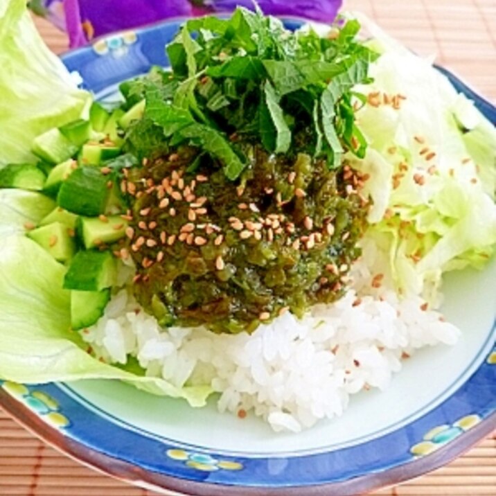 3つの海の海藻で「野菜タップリ☆ねばとろ丼」